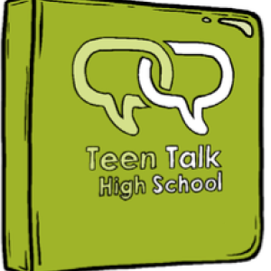 Hand drawn graphic of Teen Talk High School binder cover